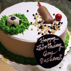 Surprise sporty birthday cake