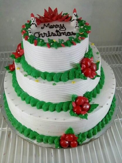 3 tier merry christmas cake
